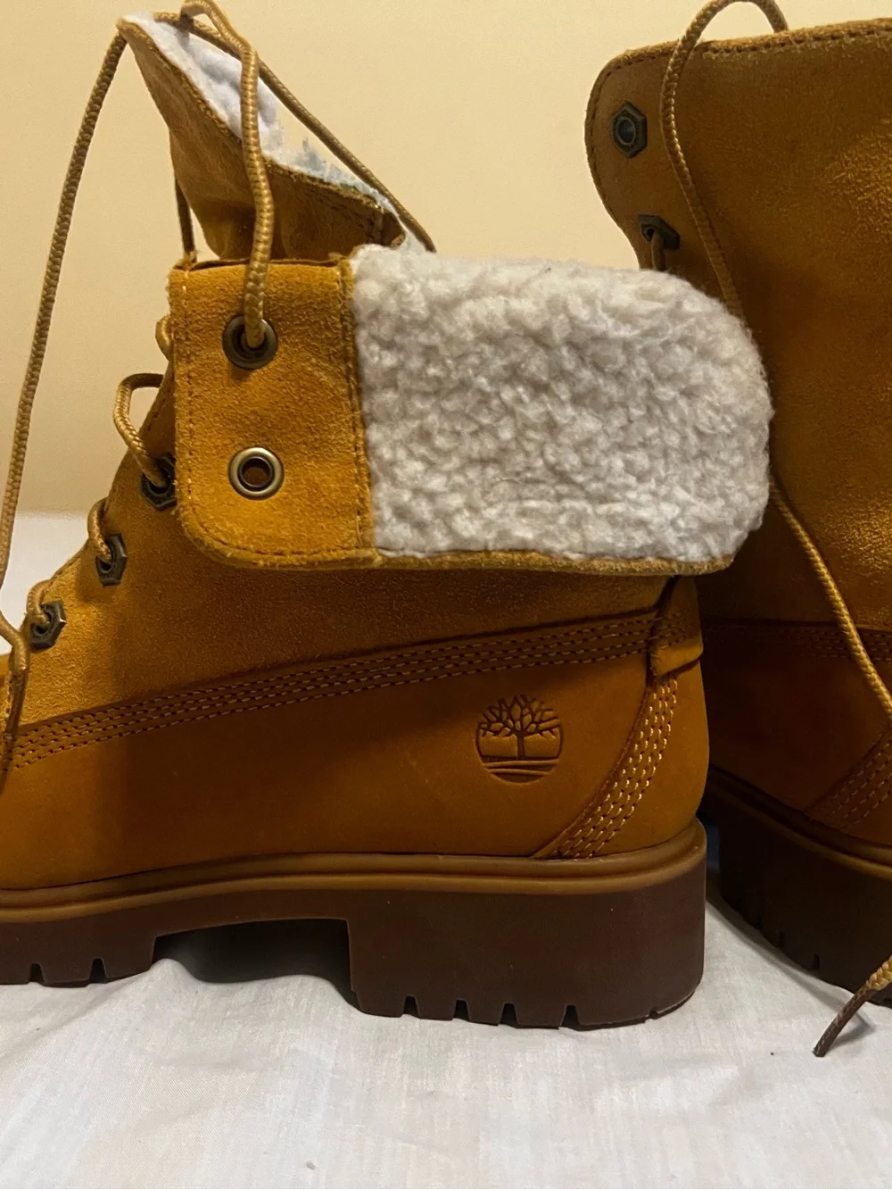 Timberland Jayne Teddy F/D WP Fleece Fold-Down Boots – Wheat | Women’s 5.5
